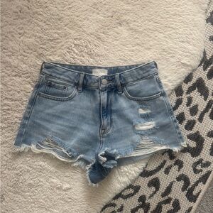 PacSun Light Wash Distressed Denim Cutoff Shorts
